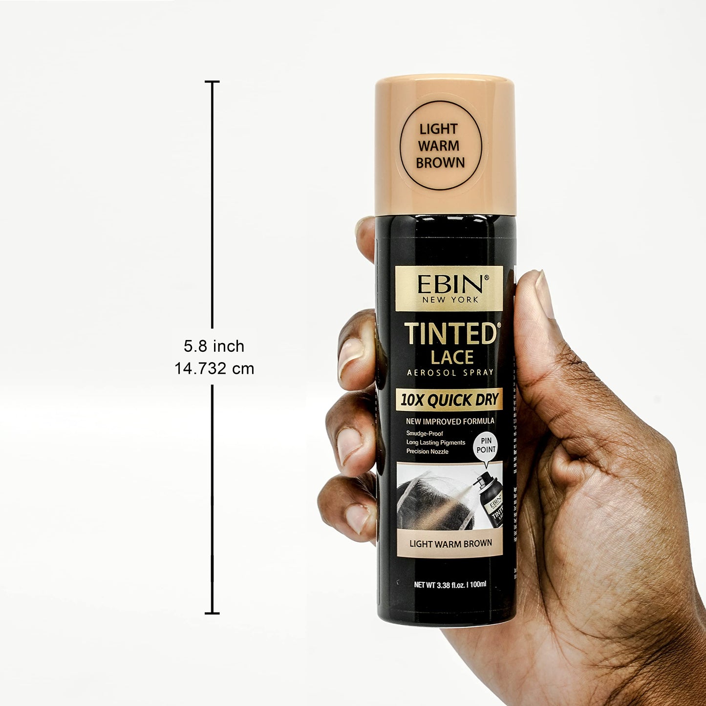 EBIN NEW YORK Tinted Lace Spray 3.38oz/ 100ml - Light Warm Brown | Quick Drying, Water Resistant, No Residue, Even Application, Matching Skin Tone Beauty & Personal Care EBIN NEW YORK
