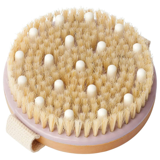 MainBasics Dry Brushing Body Brush for Lymphatic Drainage, Dry Skin, Cellulite, Blood Circulation with Exfoliating Natural Bristles and Massage Nodes Beauty and Personal Care MainBasics Default Title