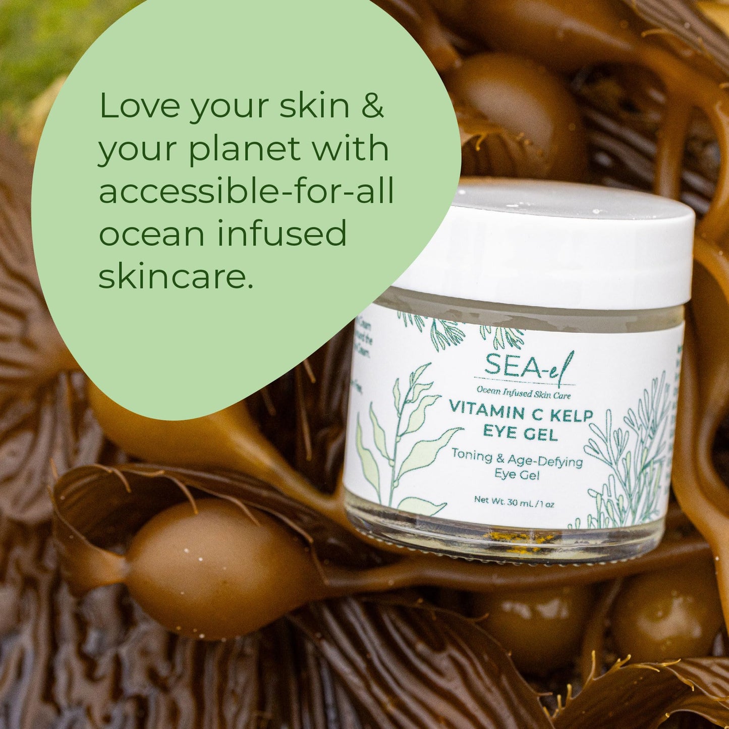 Sea-el Vitamin C Kelp Eye Gel Toning & Age Defying Skincare for Puffiness, Under Eye Bags & Dark Circles Cooling Youthful Glow for Women & Men - 1 Oz Beauty & Personal Care Sea-El