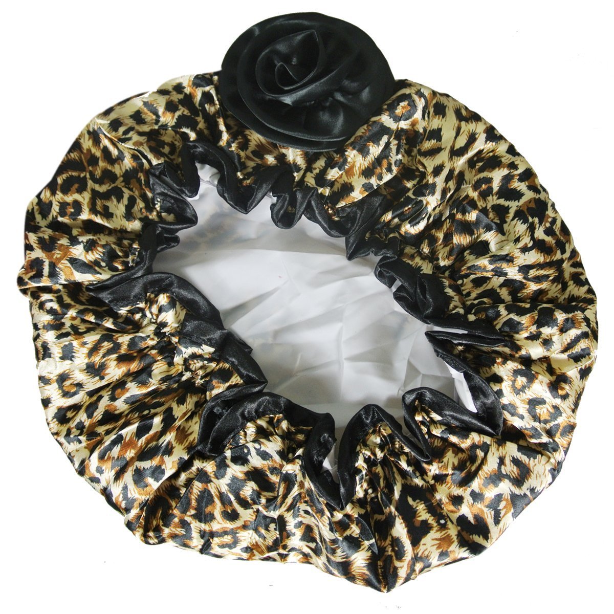 Kella Milla Stylish Satin Shower Cap - Brown Leopard Beauty and Personal Care Kella Milla