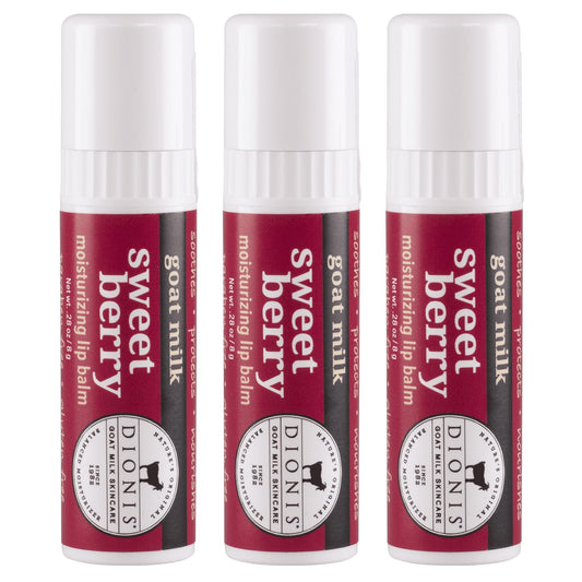 Dionis Goat Milk Jumbo Lip Balm - Moisturizing for Dry, Chapped, Lips, Conditioning with Beeswax, Shea Butter, Coconut Oil - Sweet Berry 0.28oz (Pack Beauty and Personal Care Dionis