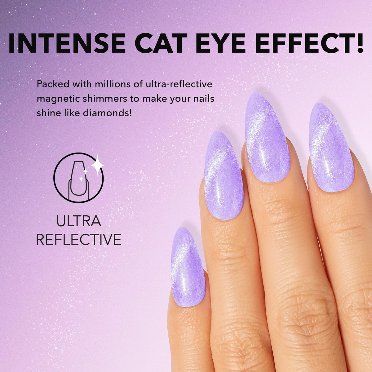KIARA SKY Cat Eye Gel Nail Polish 15ml | Purple Lilac Magnetic FX Gel Polish Soak Off | UV LED Nail Lamp | Metallic Velvet Cat Eye Polish Nail Art