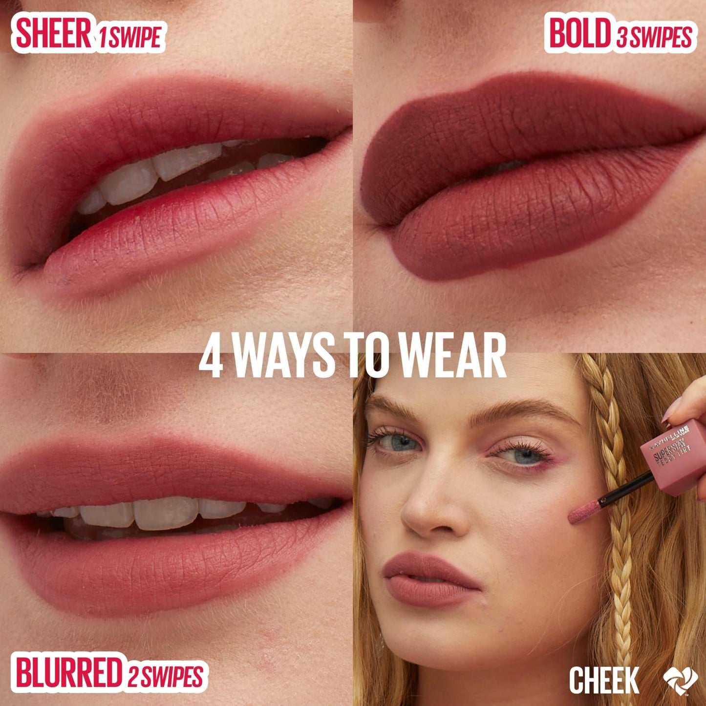 MAYBELLINE Super Stay Teddy Lip Tint, Long Lasting Matte Lipstick for Up To 12HR Wear, Cool Grunge, 1 Count Beauty & Personal Care MAYBELLINE
