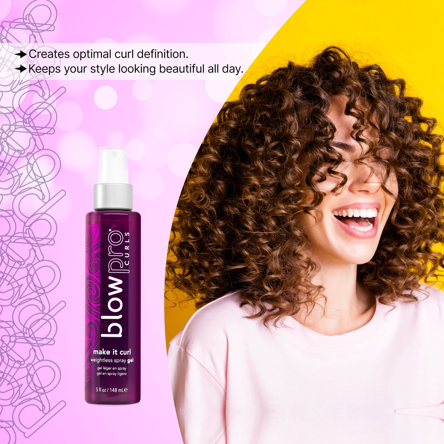 blowpro Make It Curl Weightless Spray Gel 5oz, Boost & Locks in Curl Definition, Flexible Finish, All Day Beautiful Hold, Travel-Friendly Bottle, Can Beauty & Personal Care blowpro