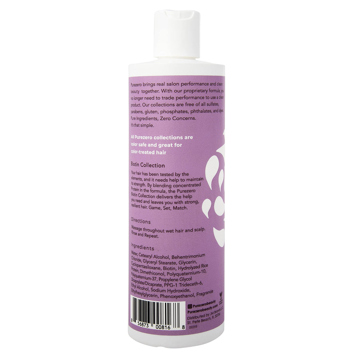 Purezero Biotin Conditioner - 12 Fl Ounces - Anti Thinning Formula - Volumizing, Thicker, Fuller Hair - Zero Sulfates, Parabens, Dyes, Gluten - 100%