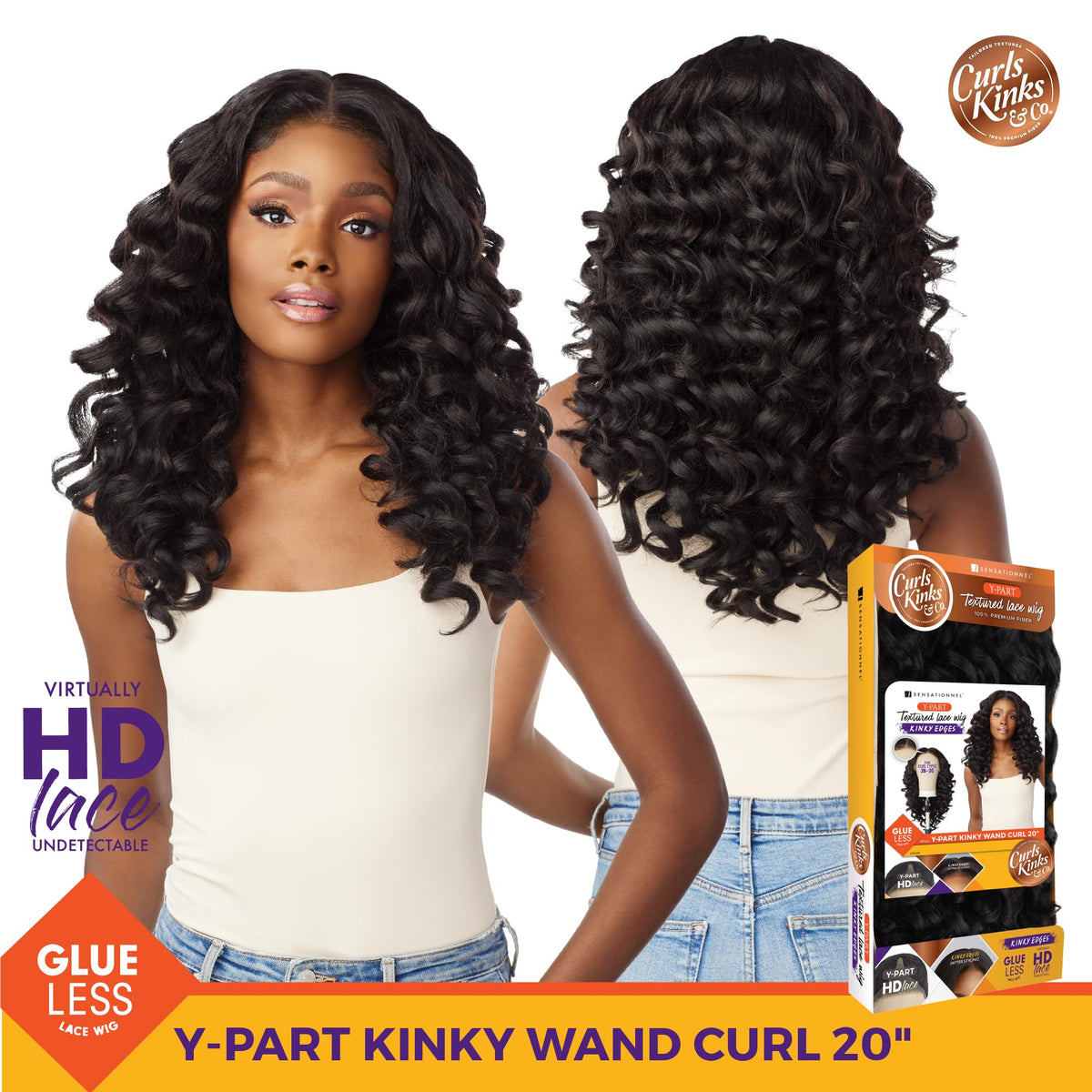 Sensationnel CKCO Kinkyedges Wig-Kinky Wand Curl 20 Inch, F1B/350
