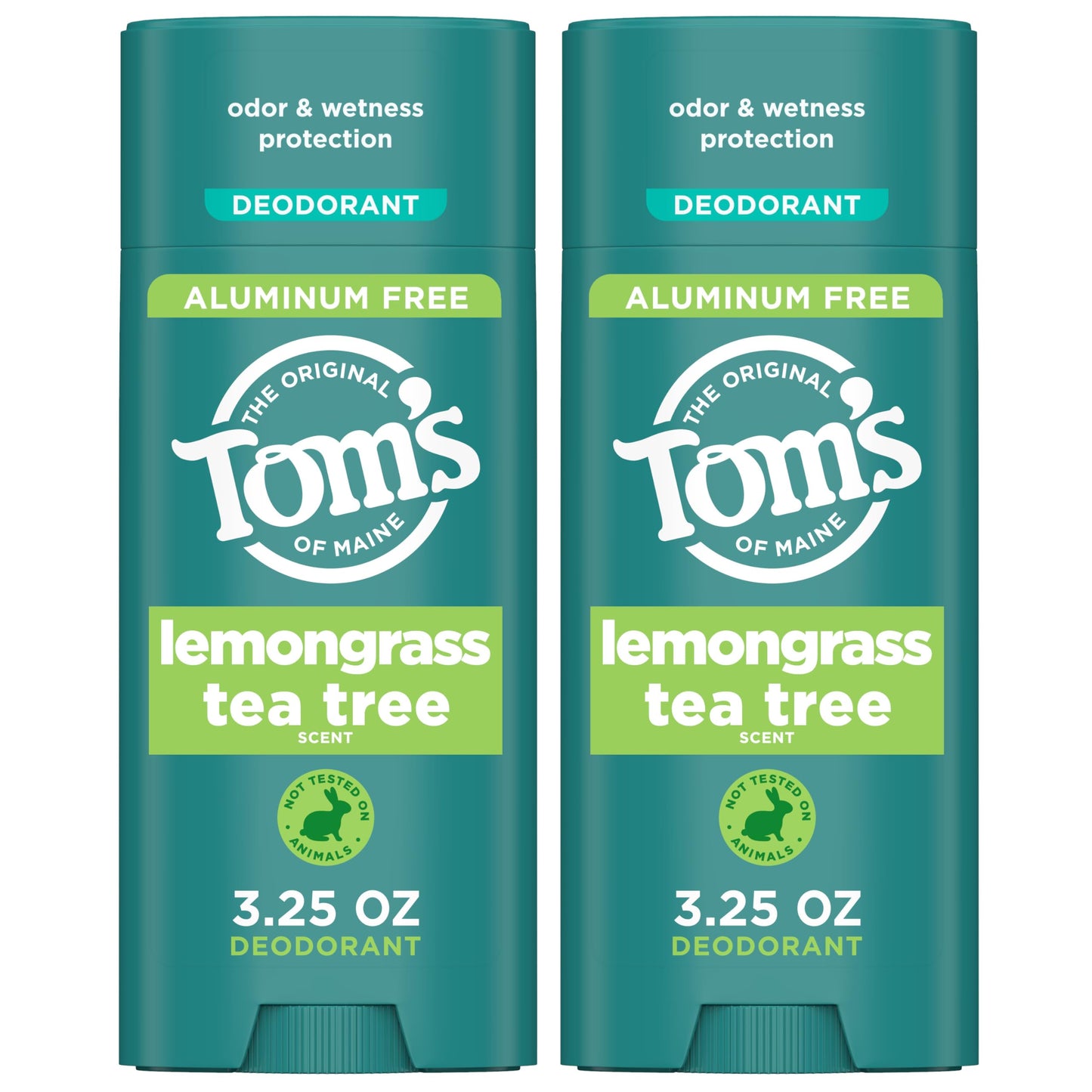 Tom’s of Maine Lemongrass Tea Tree Aluminum Free Natural Deodorant For Women & Men - Goes on Clear - Odor & Wetness Protection - Naturally Derived Beauty and Personal Care Tom's of Maine