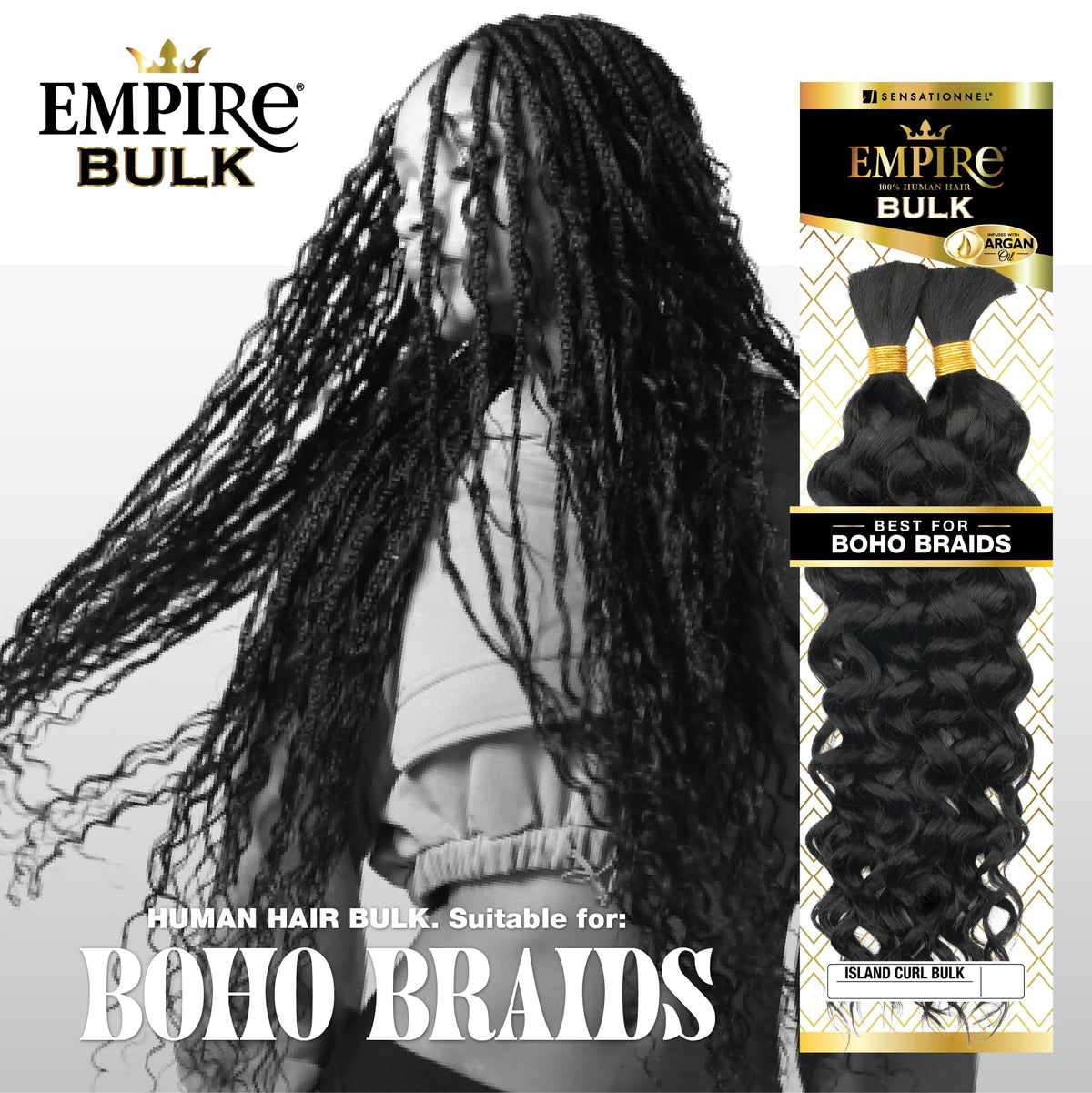 Sensationnel Empire Bulk Braiding-Island Curl,14 inch, S1B/27