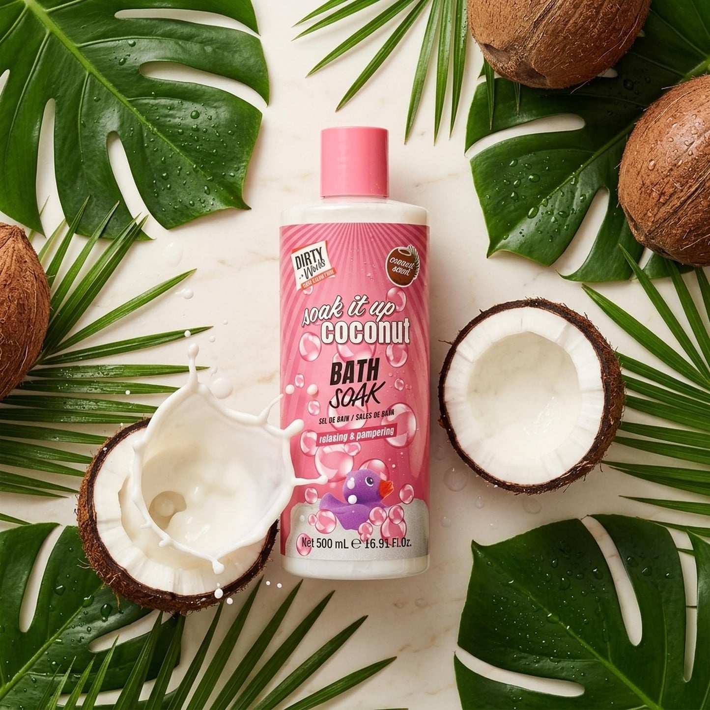 Dirty Works Tropic Like It's Hot Soak It Up Coconut Bath Soak 500ml Beauty and Personal Care Dirty Works