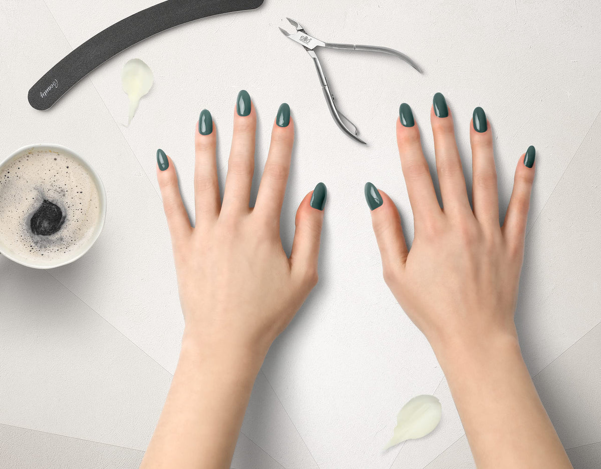 LeChat - Perfect Match Gel Polish - Down To Earth - Shadow Gray-Green with Cream Finish - (0.5 Ounce) - Easy Application - Soak Off Formula