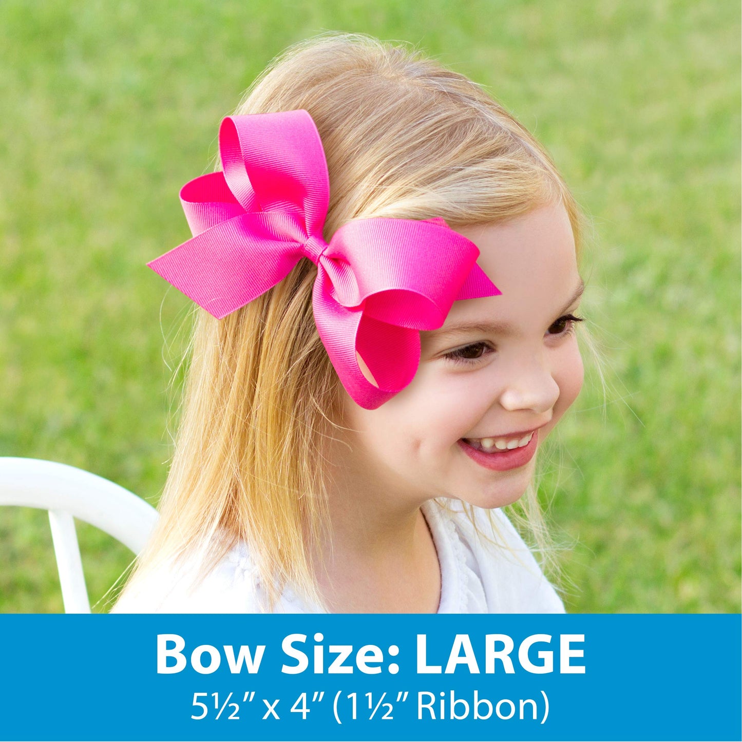 Wee Ones Girls' Plain Wrap Classic Grosgrain Hair Bows on a WeeStay No-Slip Hair Clip, Handmade, Large, Delphinium Beauty & Personal Care Wee Ones