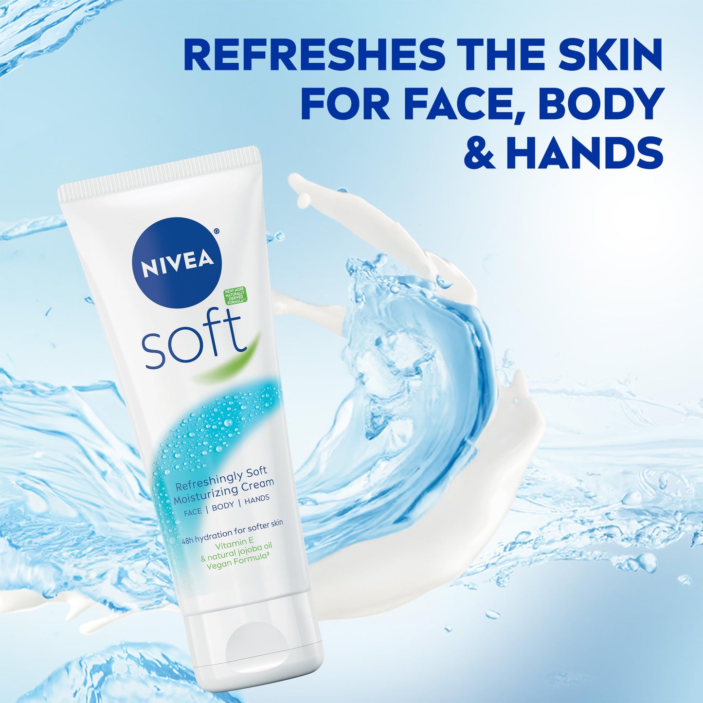 NIVEA Soft Refreshingly Soft Moisturizing Cream, Lightweight Moisturizer for Face, Body and Hands, Body Cream Enriched with Jojoba Oil and Vitamin E Beauty & Personal Care NIVEA