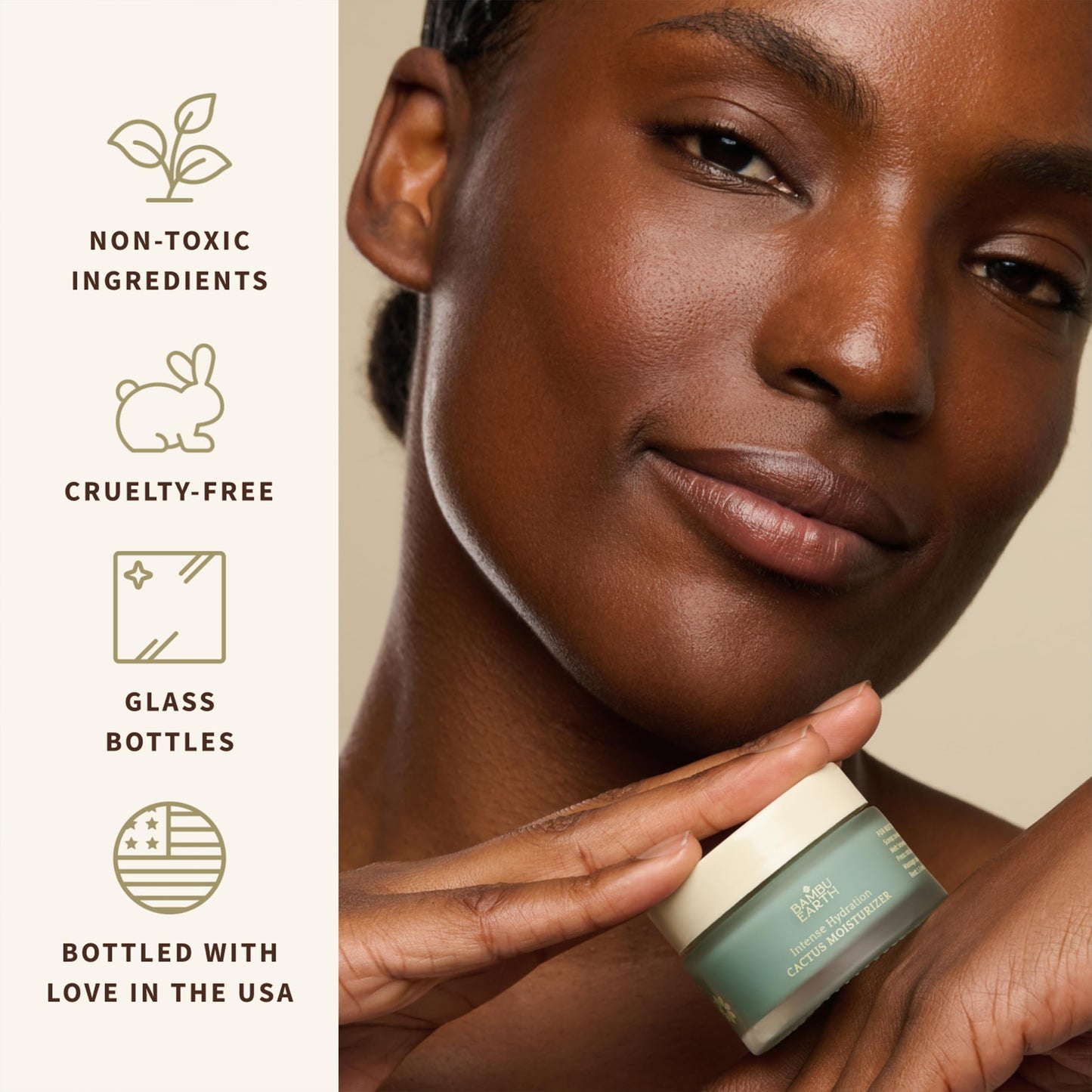 BAMBU EARTH Intense Hydration Cactus Face Moisturizer - Deeply Hydrate with Pressed Serum Formula - Skincare to Soften Texture, Balanced Complexion Beauty & Personal Care BAMBU EARTH