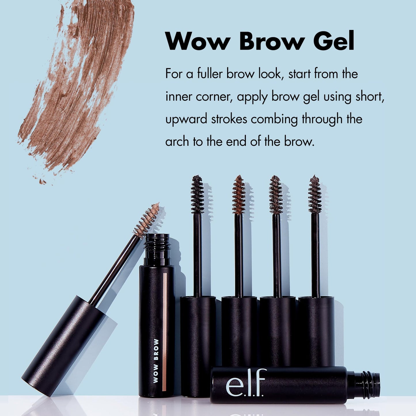 e.l.f. Wow Brow Gel, Volumizing, Buildable, Wax-Gel Hybrid, Creates Full, Voluminous-Looking Brows, Locks Brow Hairs In Place, Brunette Beauty and Personal Care e.l.f.