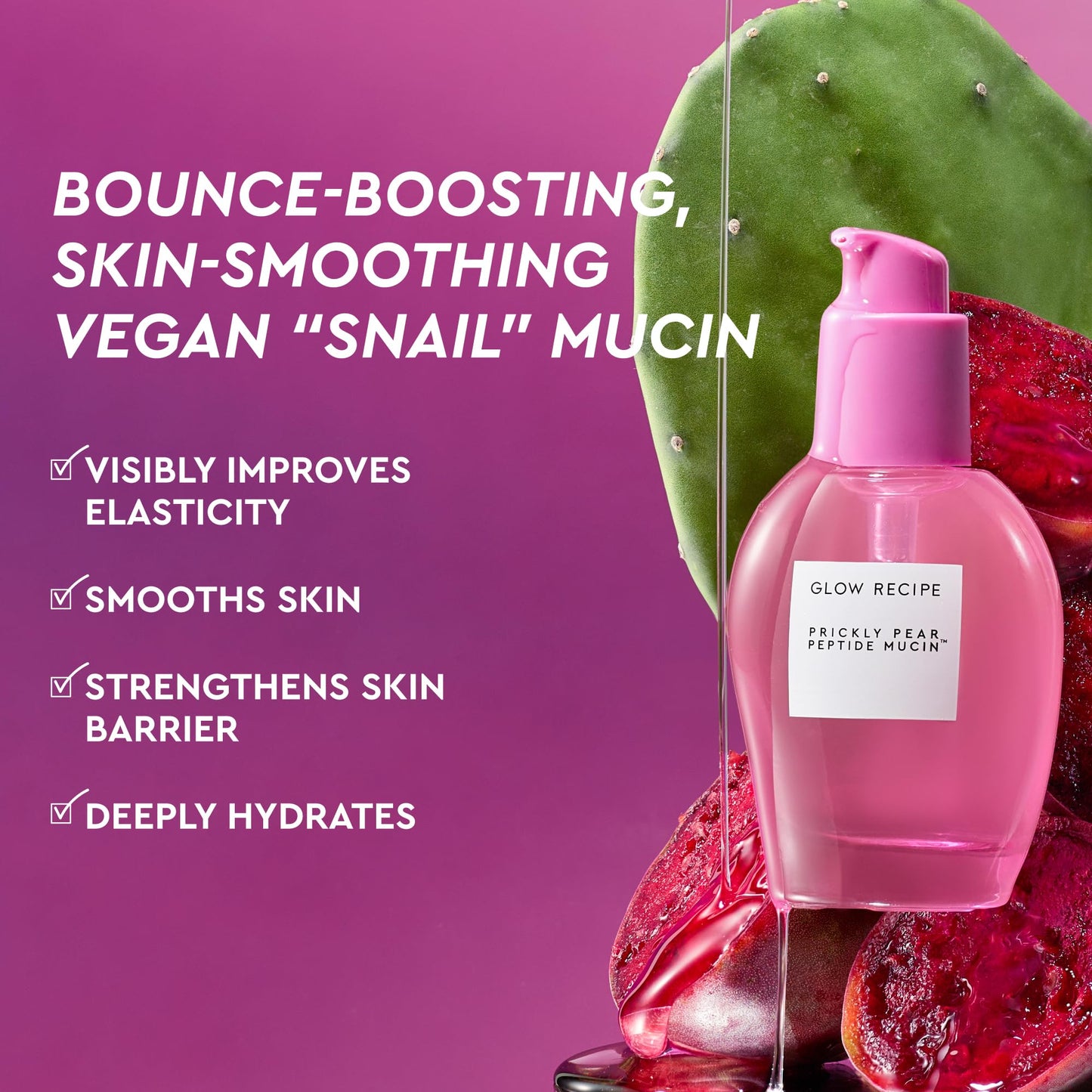 Glow Recipe Prickly Pear Peptide Mucin - Vegan "Snail" Mucin Face Serum to Hydrate & Repair Skin Barrier with Pore Refining Bio-Active Peptides & Deep Beauty & Personal Care Glow Recipe