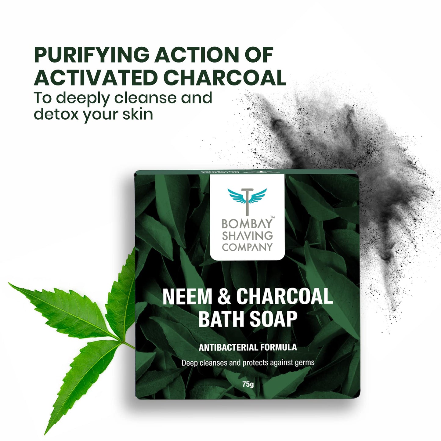 Bombay Shaving Company Charcoal and Neem Bath Soap - Pack of 3,75g each Beauty and Personal Care Bombay Shaving Company