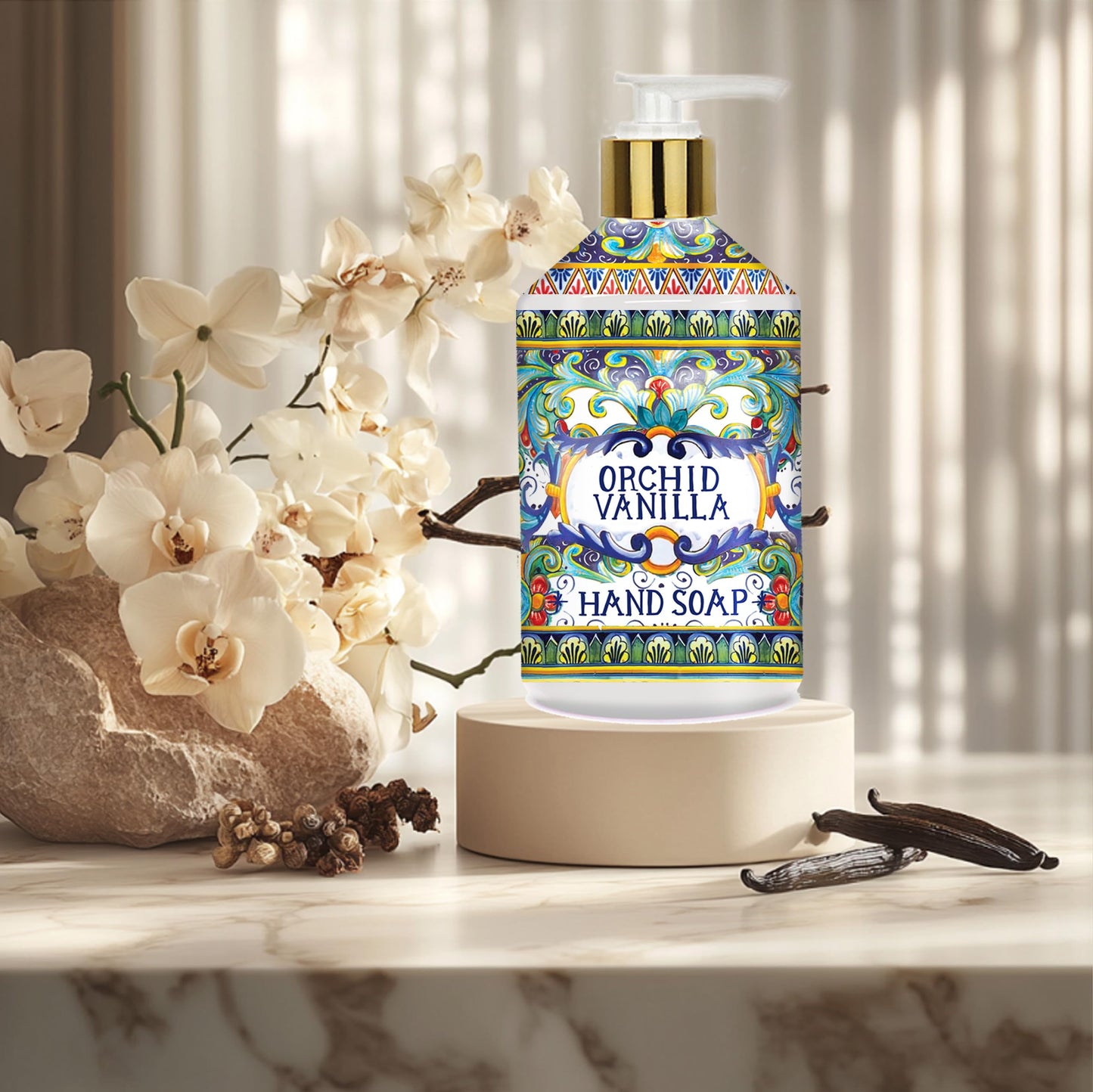 Villa Flora Hand Soap Set, 8 x 21.5oz bottles - Sea Salt Verbena, Coconut Citrus, Orchid Vanilla, and White Jasmine. Home and Body Company Beauty & Personal Care Home & Body Company