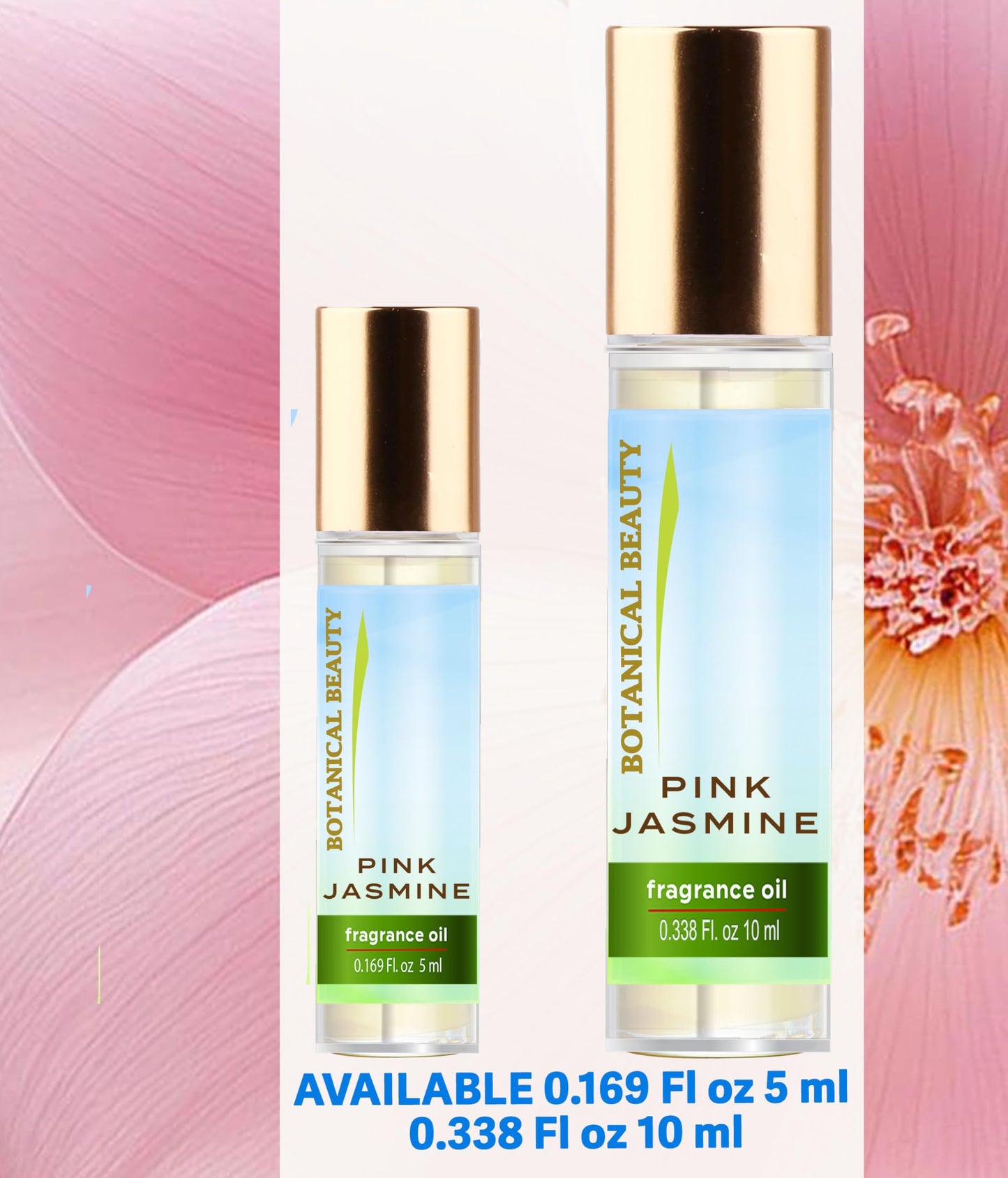Botanical Beauty PINK JASMINE FRAGRANCE OIL ROLL-ON 0.169 Fl Oz 5 ml Rollerball Perfume, Long Lasting an luxury scent of Jasmine, Magnolia, Tiare Beauty & Personal Care Botanical Beauty