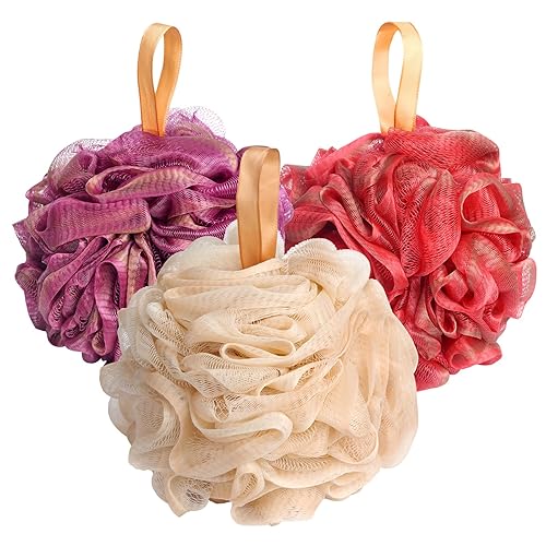 Fishent Shower Sponge Shower Loofah, Body Wash Loofah Sponge Body Scrubber, 3 Pack 60g Large Size Lofas for Shower, Cleaning Loofahs Sponge Body Beauty & Personal Care Fishent