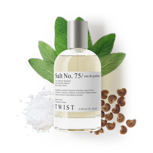 Twist Salt No. 75 - Eau De Parfum Inspired by J. Malone Wood Sage & Sea Salt, Long-Lasting Perfume For Women & Men, Paraben Free, Vegan, Clean Beauty & Personal Care Twist