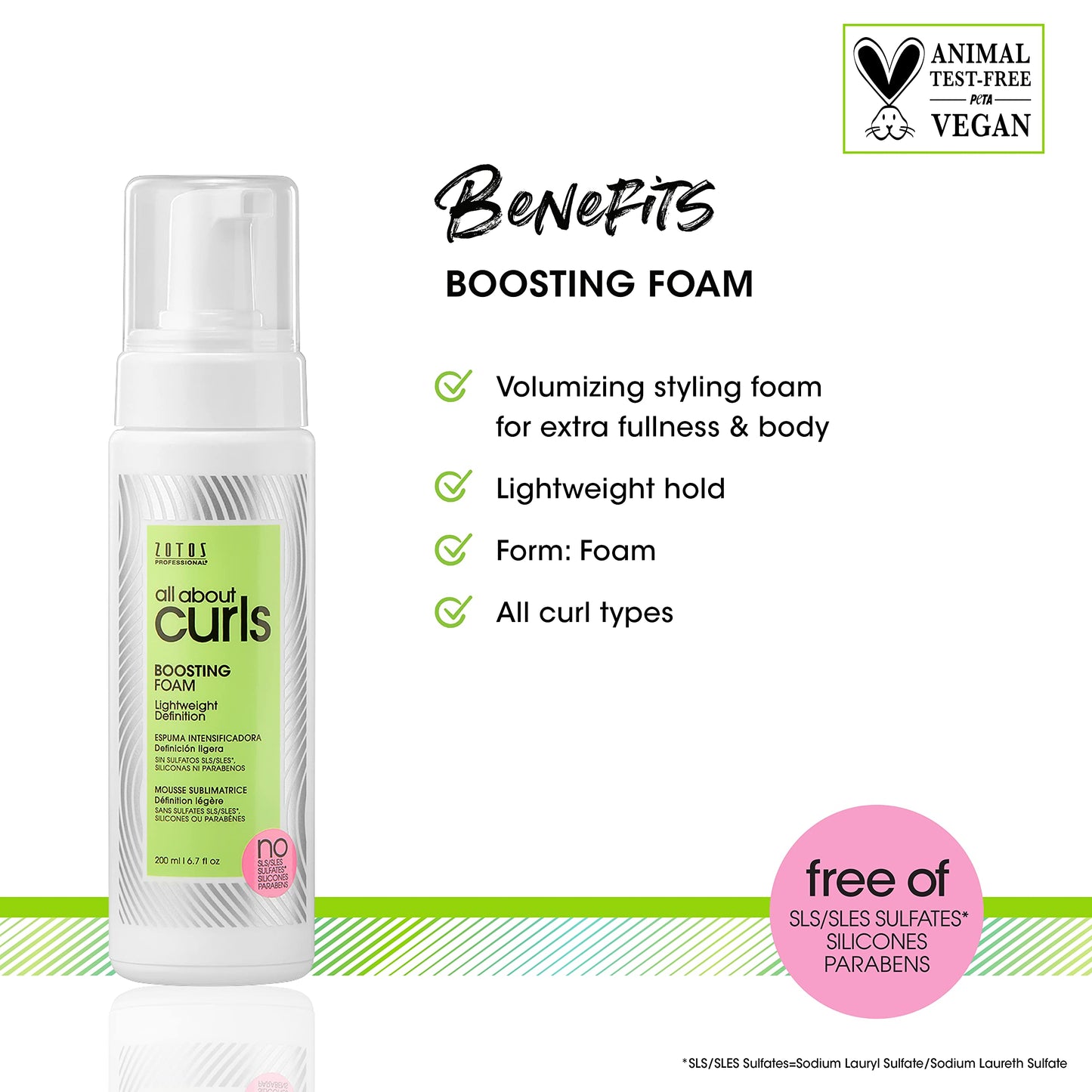 All About Curls Boosting Foam | Lightweight Definition Hold | Curly Hair Products | Volumizing Extra Fullness & Body | All Curly Hair Types | Vegan Beauty & Personal Care ALL ABOUT CURLS