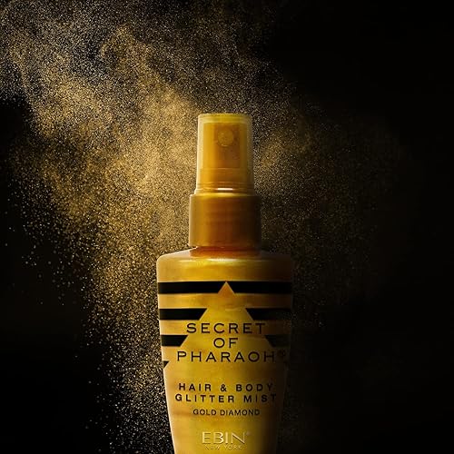 EBIN NEW YORK Egyptian Diamond Hair, Face & Body Glitter Mist - Gold 2.37oz | Quick-Drying, Long-Lasting Shiny Spray for Clothes, Rave, Festival Beauty & Personal Care EBIN NEW YORK