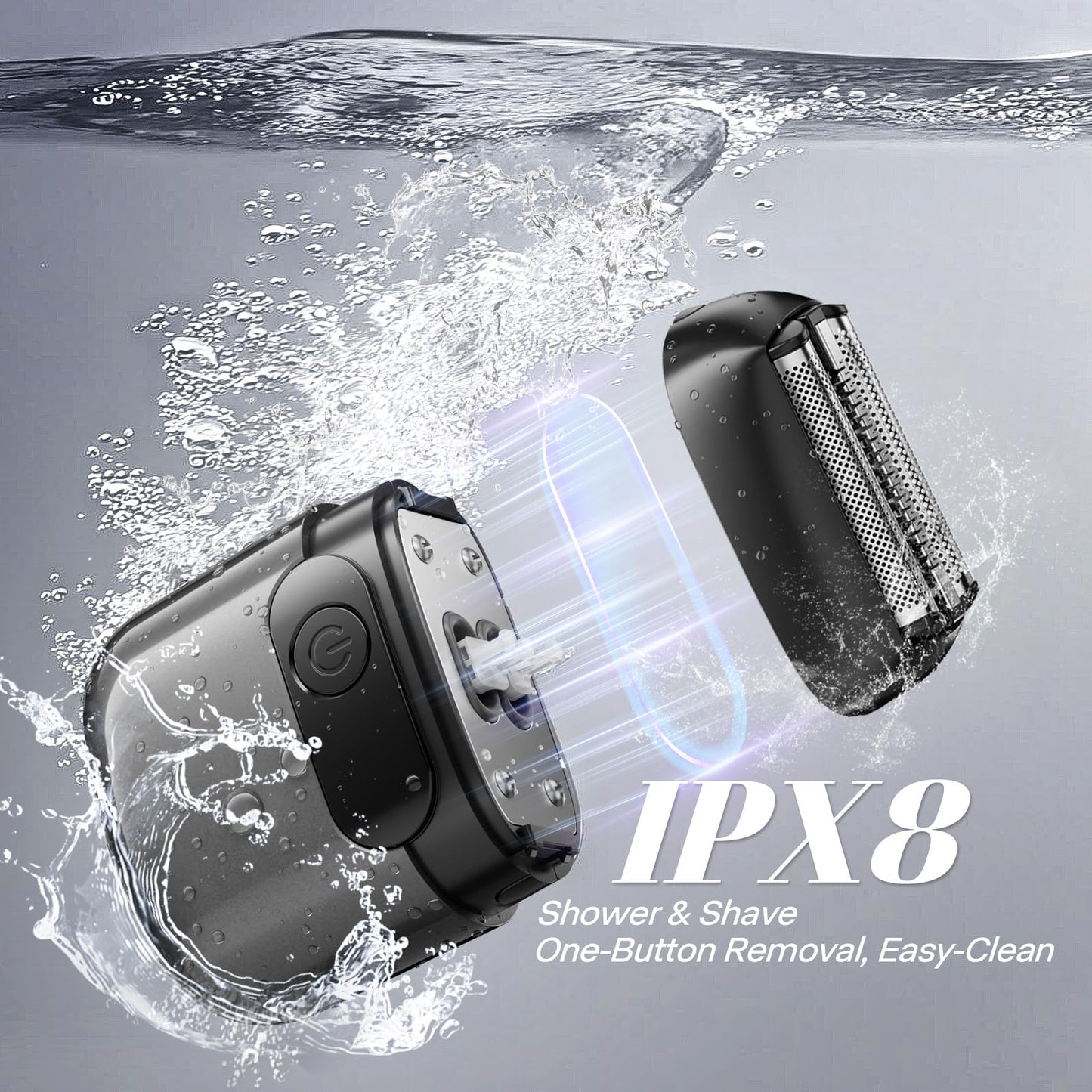 Electric Foil Shaver for Men, Compact 3D Floating Shaving Heads, Electric Razor for Men, IPX8 Waterproof, USB-C Fast Energy, 90-Min Runtime, LED Beauty and Personal Care MALEGEBAZ