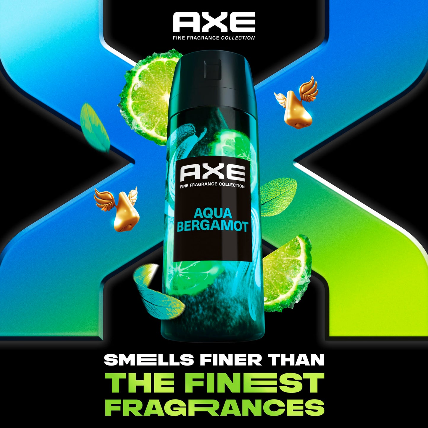 AXE Fine Fragrance Collection Premium Deodorant Body Spray for Men Aqua Bergamot with 72H Odor Protection and Freshness Infused with Aqua, Bergamot Beauty and Personal Care AXE
