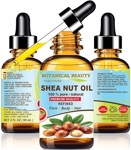 Botanical Beauty SHEA NUT OIL 100% Pure Natural Undiluted Refined Cold Pressed Carrier Oil for Face, Skin, Hair, Lip, Nails. (Karite) Nut Oil. Rich in Beauty & Personal Care Botanical Beauty