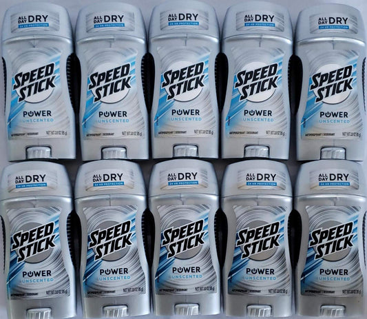 Speed Stick Power Anti-Perspirant Deodorant Unscented 3 oz (Pack of 10) Beauty and Personal Care SPEED