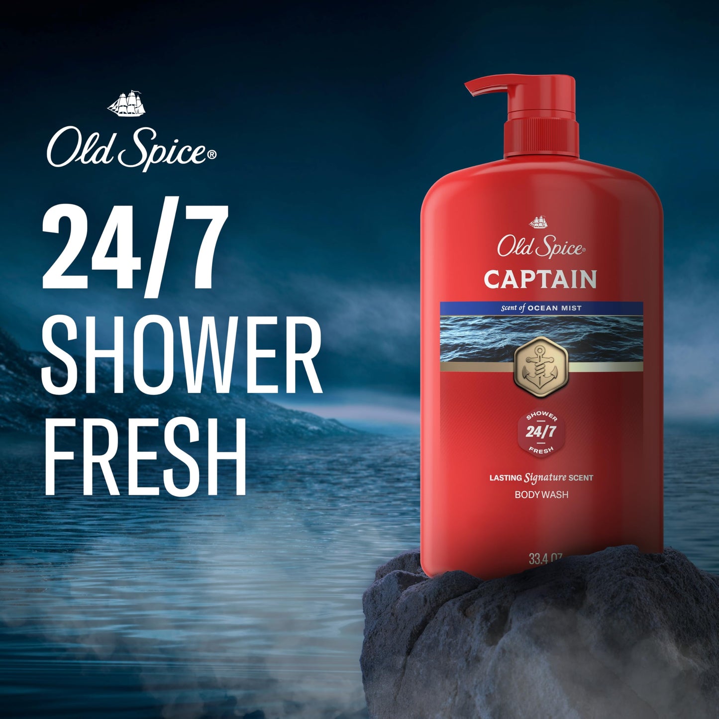 Old Spice Refreshing Body Wash for Men, 3X Defense, 24/7 Shower Fresh with Long Lasting Scent, Red Collection, Captain with Bergamot Scent, 33.4 oz Beauty & Personal Care Old Spice