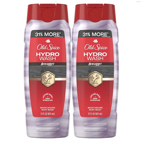 Old Spice Moisturizing Body Wash for Men, Hydro Wash, 2-in-1 Long Lasting Scent & Deep Hydration, 24/7 Shower Fresh, Swagger Scent, 21 oz (Pack of 2) Beauty & Personal Care Old Spice