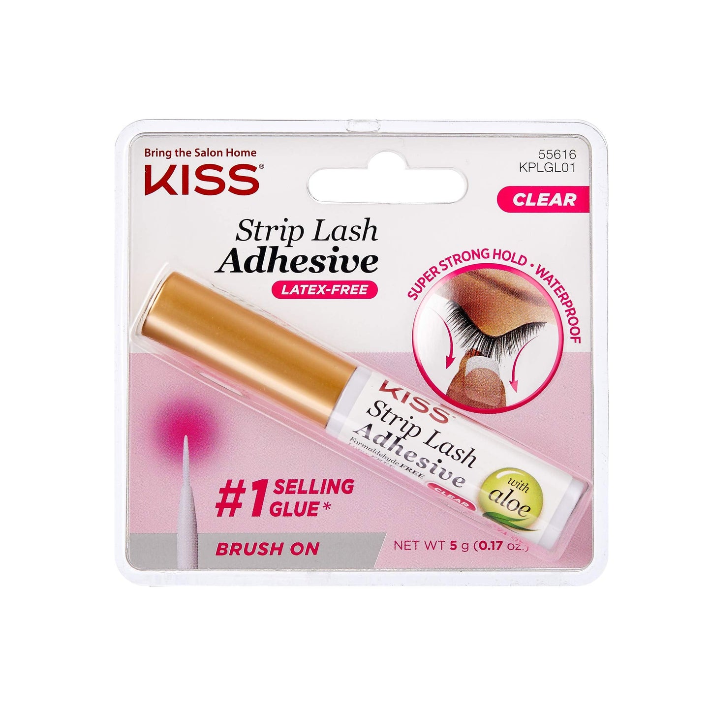 KISS Strip Eyelash Adhesive, Clear 0.176 Oz KPLGL01 (10 Pack) Beauty & Personal Care KISS