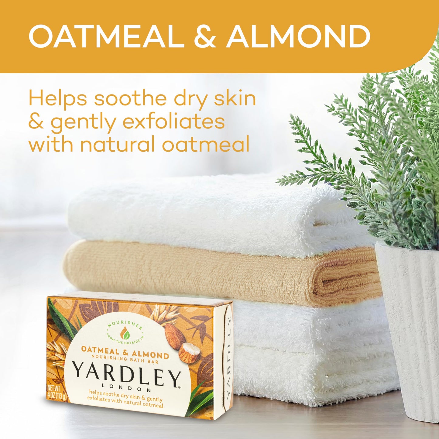 Yardley Oatmeal and Almond Bar Soap, Oatmeal & Almond, 4 Ounce Beauty & Personal Care YARDLEY LONDON
