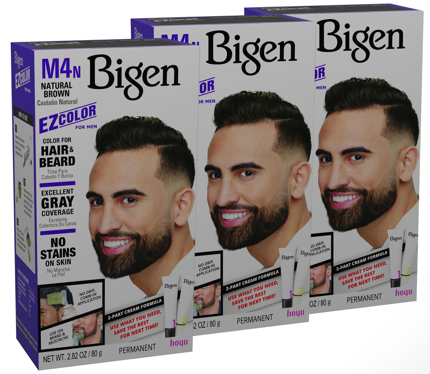 M4n Bigen EZ Color for Men Natural Brown - 3 Pack Beauty & Personal Care Bigen