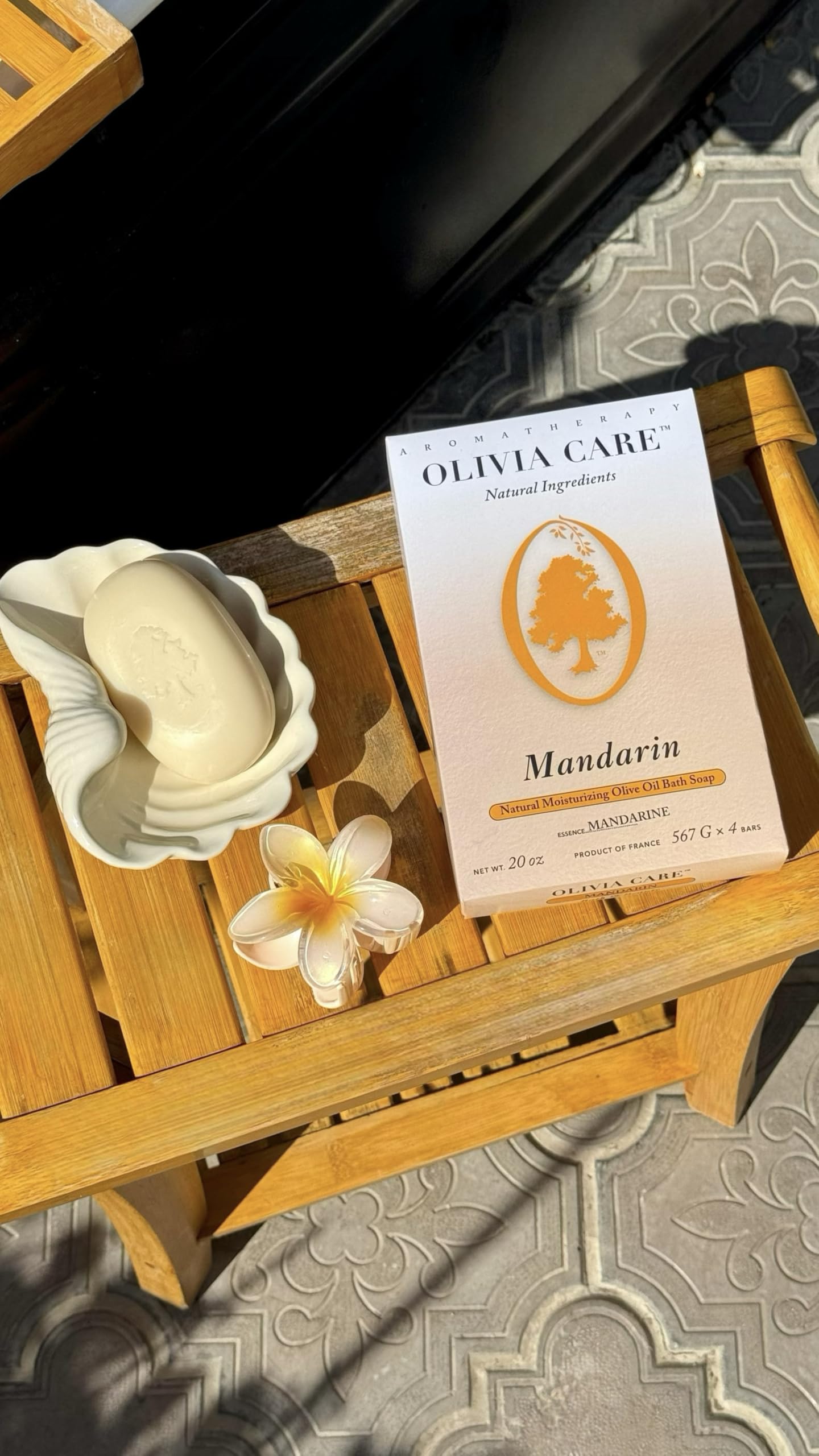 Olivia Care Bath & Body Bar Mandarin Soap 4 Pack Gift Box Organic, Vegan & Natural Contains Olive Oil Repairs, Hydrates, Moisturizes & Deep Cleans Beauty & Personal Care Olivia Care