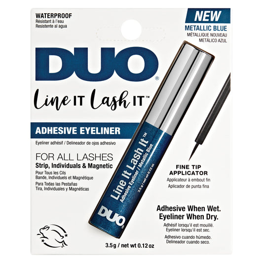 DUO Line It Lash It Lash Glue Liner - Metallic Blue, 2-in-1 Eyeliner & Eyelash Adhesive for Strip & Cluster Lashes, 0.12 oz Beauty & Personal Care DUO