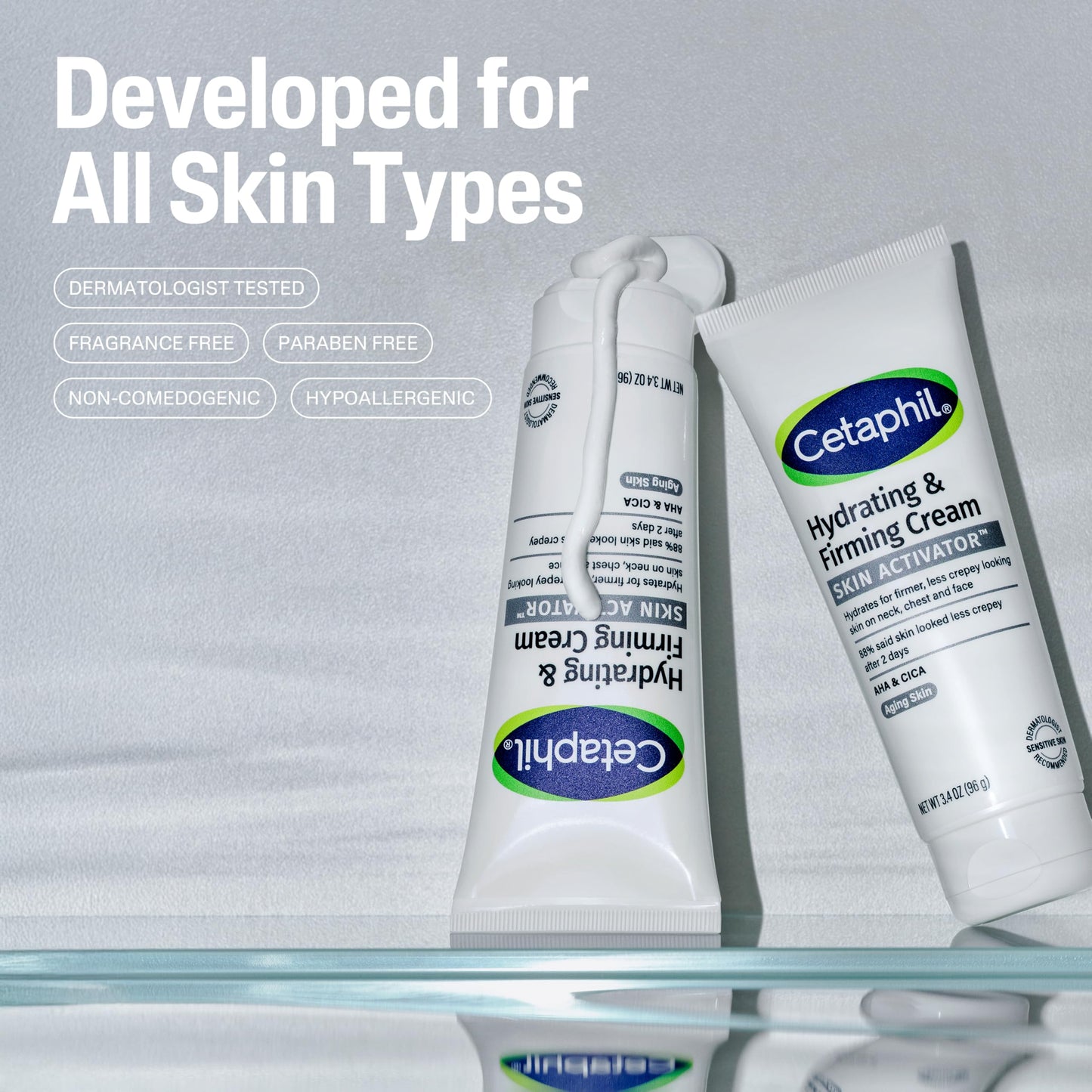 Cetaphil Skin Activator Hydrating & Firming Cream For Face, Neck & Chest 3.4 oz, Mandelic Acid (AHA) and Centella Asiatica (CICA) Cream, Hydrates Beauty & Personal Care Cetaphil