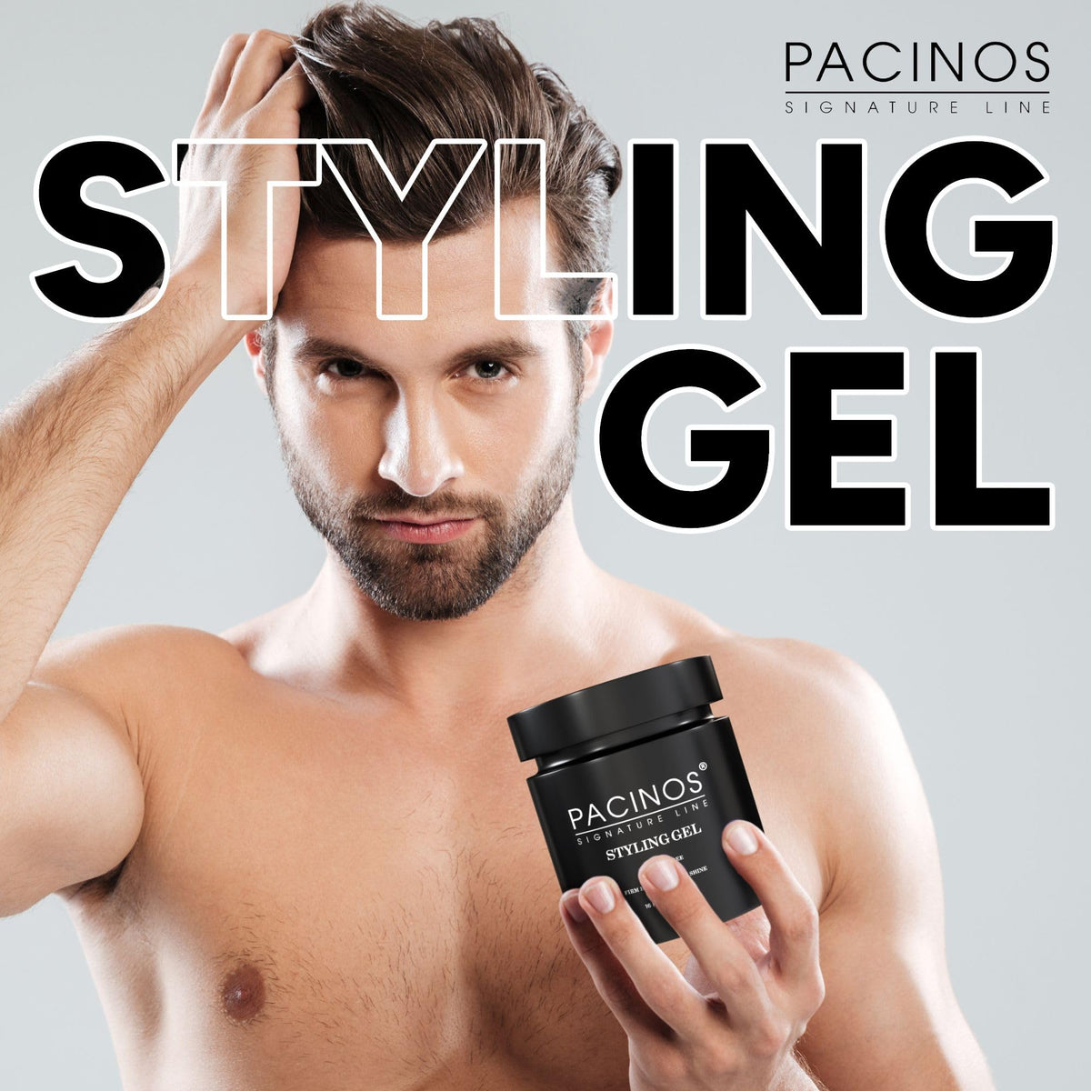 Pacinos Hair Gel for Men - Firm Hold with Flexible Styling - High Shine Wet Look Finish - Easy to Rinse Water Based Formula - No Flakes - Suits All Beauty & Personal Care Pacinos
