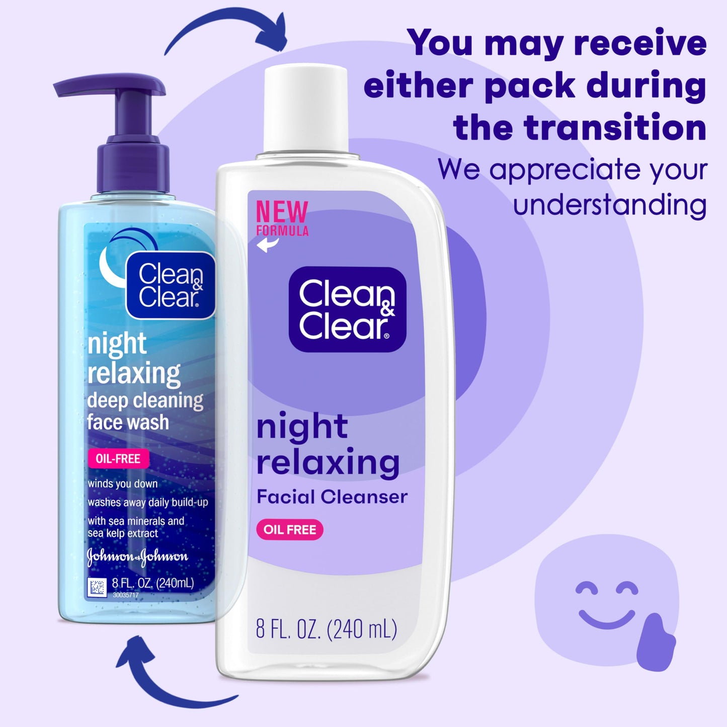 Clean & Clear Night Relaxing Deep Cleaning Face Wash, 8 Fluid Ounce (Packaging May Vary) Beauty & Personal Care Clean & Clear