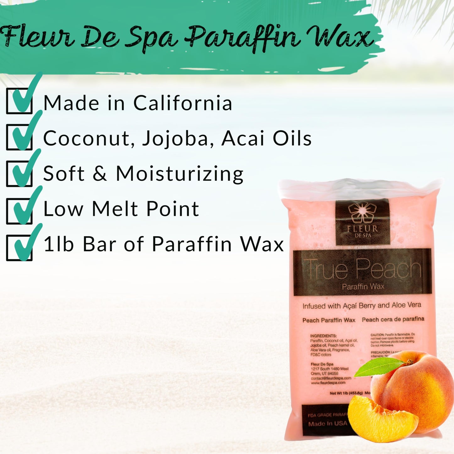 Paraffin Wax Refills 4lb by FLEUR DE SPA - Made in USA - Infused with Coconut & Jojoba Oils - Moisturizing, Hydrating & Soothing for Hands, Feet Beauty and Personal Care fleur de spa