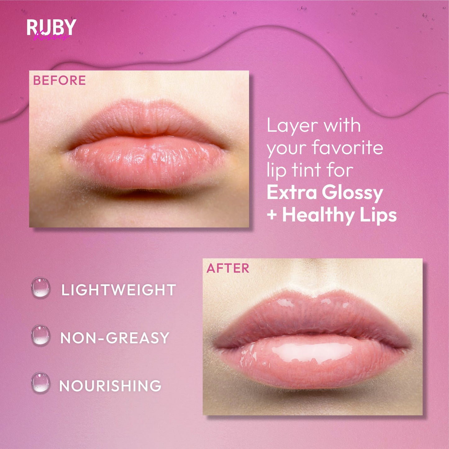 Ruby Kisses Hydrating Clear Lip Oil Treatment Gloss (6 Pack), Hydrates & Heals with Vitamin E & Jojoba, Lightweight Non-Greasy Formula with Almond Beauty and Personal Care Ruby Kisses