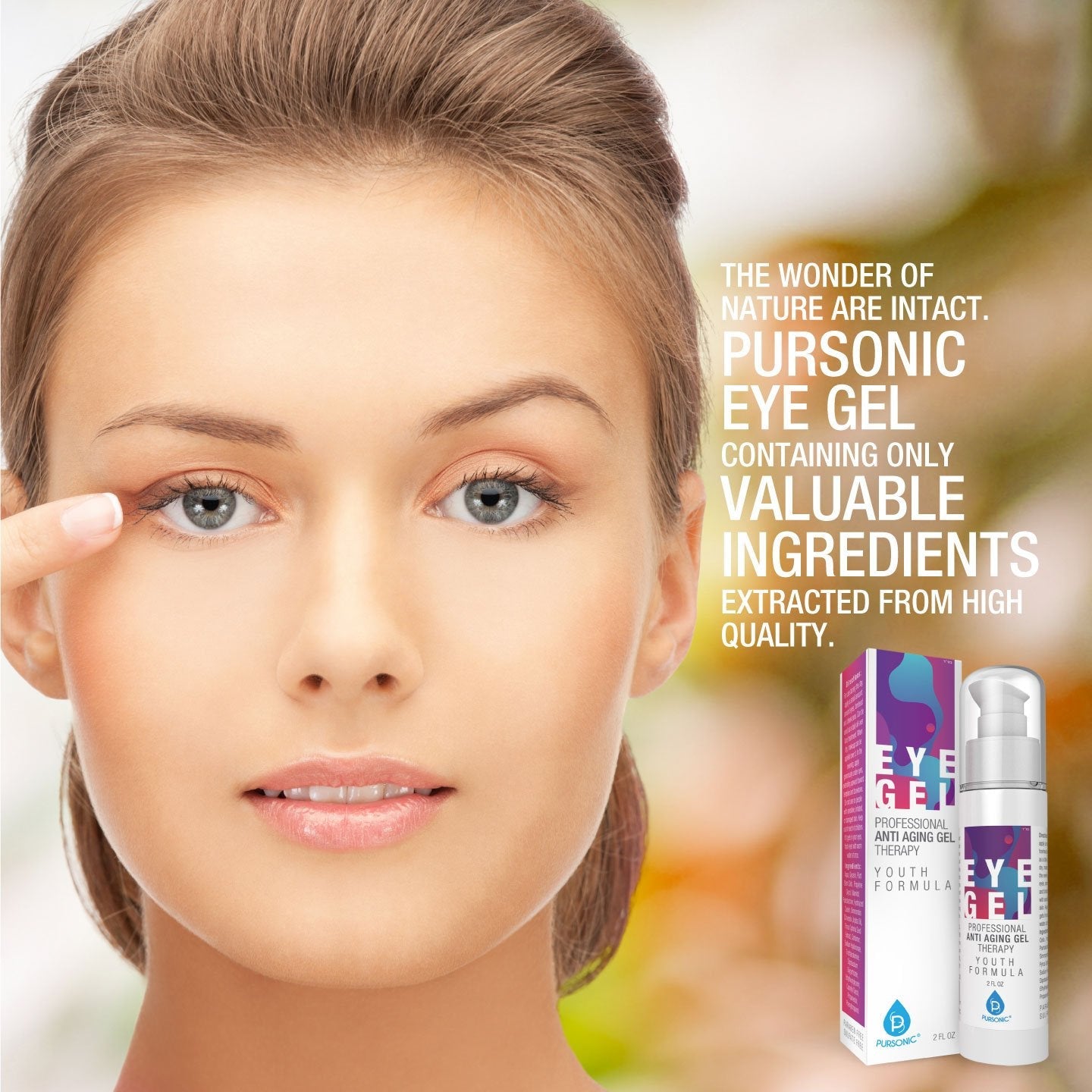 Pursonic Professional Anti-Aging Eye Gel 2 oz – Organic Formula with Hyaluronic Acid for Dark Circles, Puffiness, Wrinkles & Under-Eye Bags Beauty & Personal Care Pursonic