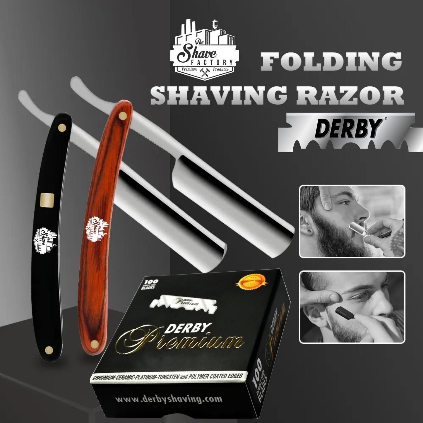 Derby Premium Single Edge Razor Blades, Razor Blades, Single Edge, Ultra Sharp, Chromium - Ceramic - Platinum - Tungsten and Polymer Coated Edges (2) Beauty and Personal Care the shave factory