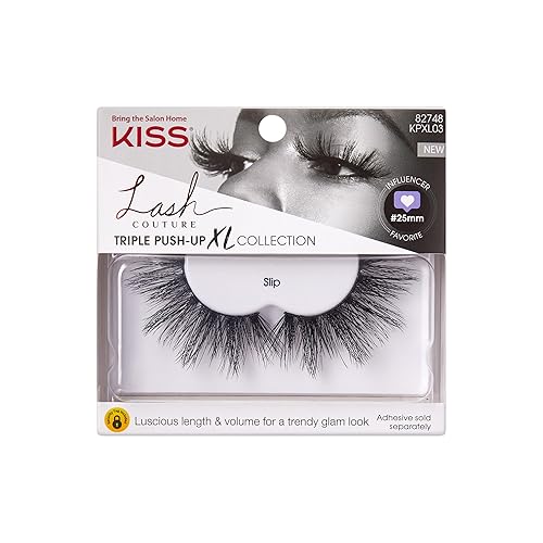 KISS Lash Couture Triple Push Up XL Collection False Eyelashes, 3D Volume in Extra Long Length with Triple Design Technology, Cruelty-Free Beauty & Personal Care Kiss