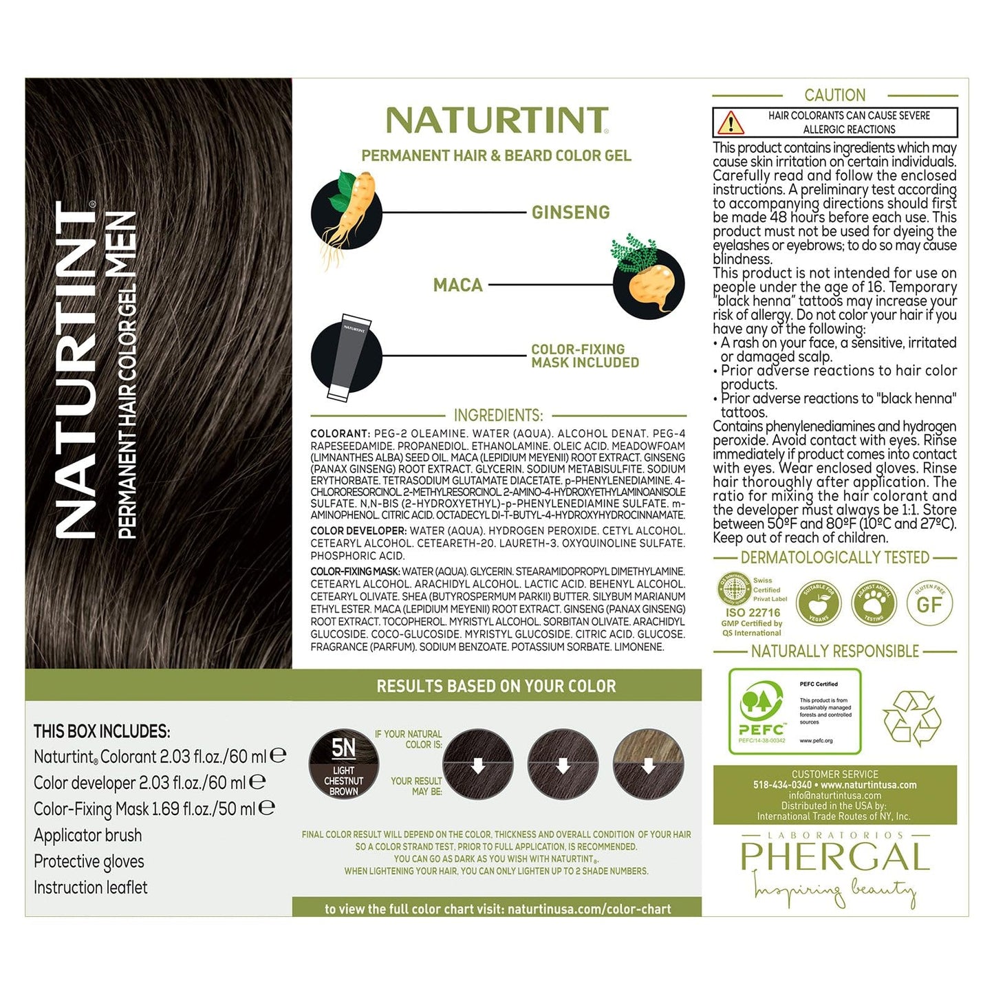 Naturtint Mens Permanent Hair Color for Hair Beard and Mustache (5N Light Chestnut Brown) Beauty & Personal Care Naturtint