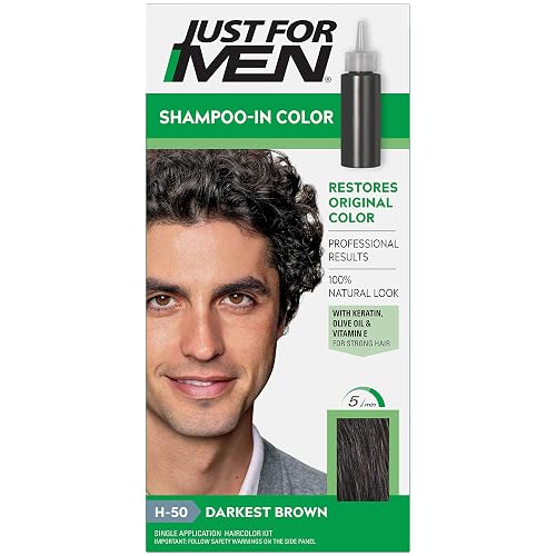 JUST FOR MEN Hair Color H-50 Darkest Brown 1 Each (Pack of 8) Beauty & Personal Care Just for Men