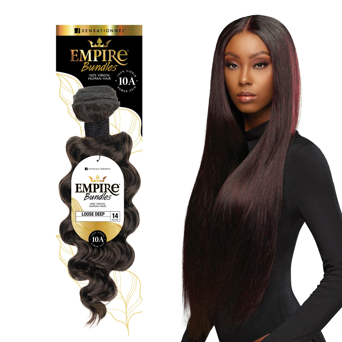 Sensationnel Empire Bundles-Loose Deep,1 pack 12 inch, NATURAL