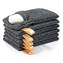 6-Pack Soap Pocket Exfoliating Soap Saver Pouch, Body Scrubber Rough Sponge Exfoliator for Bath or Shower, Gray Mesh Bar Soap Foam Lather Pouch Beauty & Personal Care Antimbee