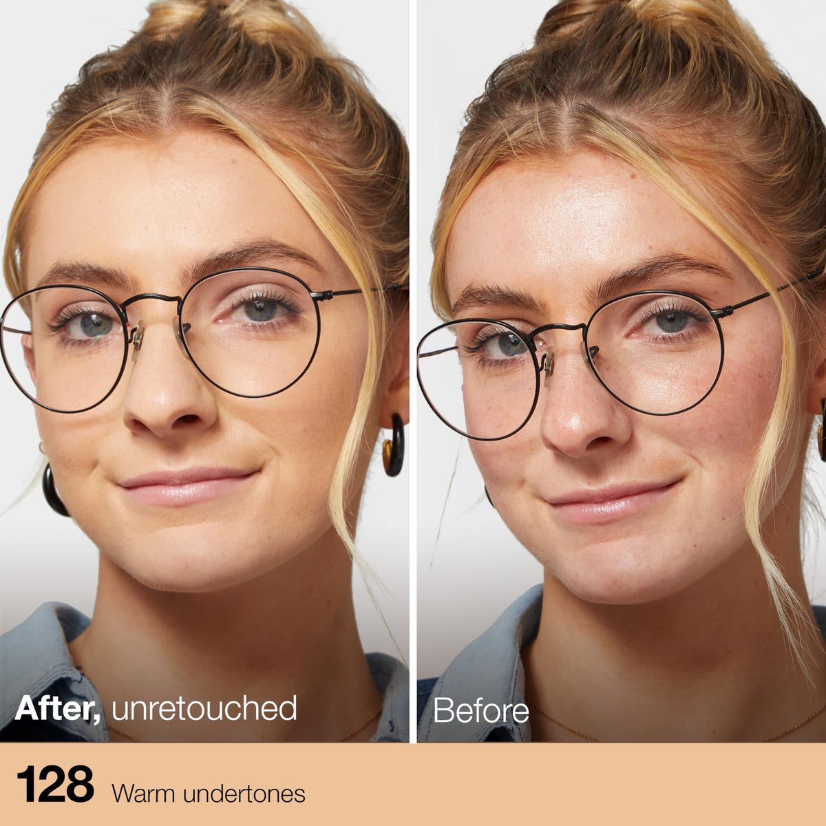 Maybelline New York Fit Me! Matte + Poreless Foundation, Warm Nude [128] 1 oz (Pack of 2)